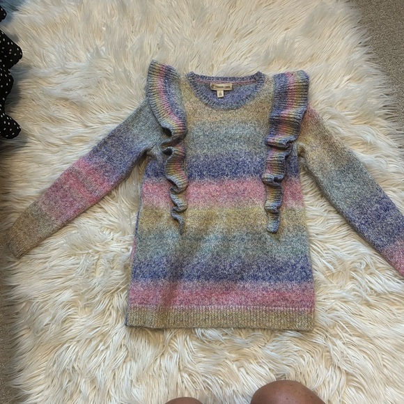 Tucker + Tate Pastel Striped Ruffle Sweater - Picture 2 of 6
